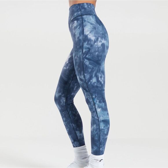 Gymshark elevate medium Blue Tie-Dye Leggings high waist gym workout running - Picture 7 of 7